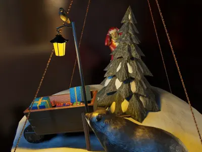 Christmas tree decoration Low-poly 3D model buy