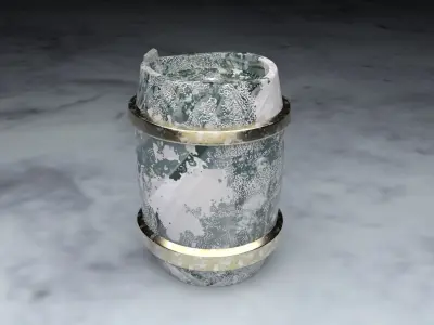  Snow Barrel Low-poly 3D model