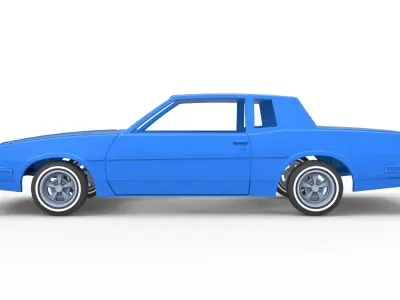 Shell and wheels Pontiac Grand Prix 1986 Scale 1 to 25 3D print model