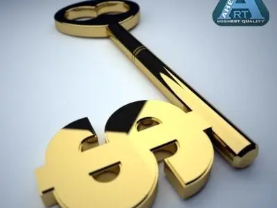 Dollar Sign Key  3D model