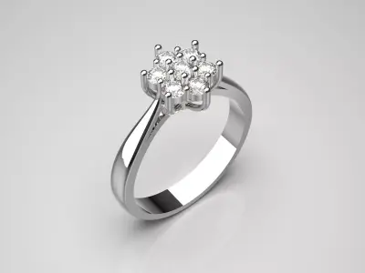 bride flower diamond ring fr0044 3D print model