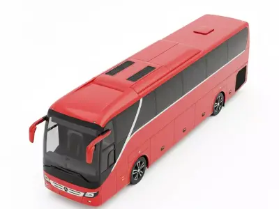 Luxury Touring Coach Bus Low-poly 3D model