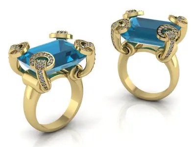 Elegant Ring Gold 3D print model