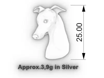 Whippet Racing Dog Relief 3D print model