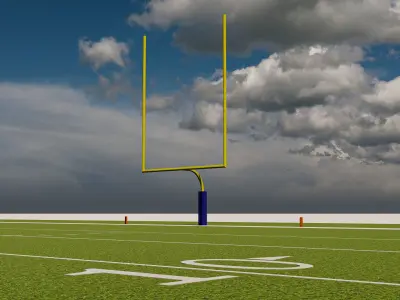 American Football Field-College version Low-poly 3D model
