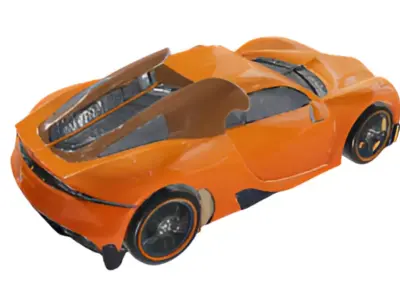 Bugatti Veyron Supercar Low-poly 3D model