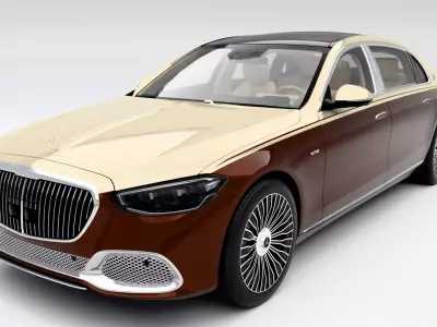 Mercedes-Benz S-Class Maybach 2021 Low-poly 3D model
