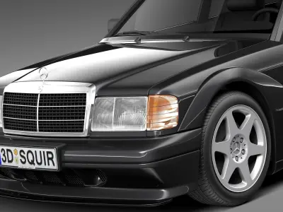 Mercedes-Benz 190E W201 Evolution II 1990 3D model