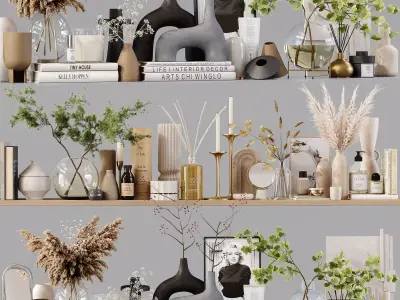 Decorative Set 200 Low-poly 3D model