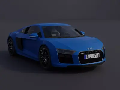 Audi R8 Low-poly 3D model