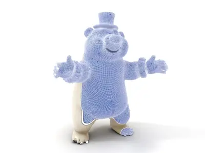 Dapper Polar Bear Model  Rigged and Animated Low-poly 3D model