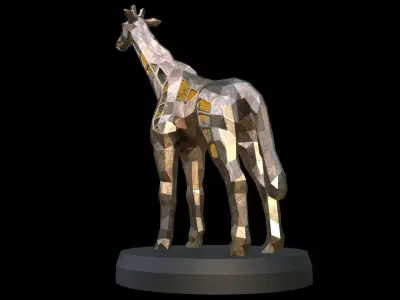 Steampunk Giraffe Low-poly 3D model