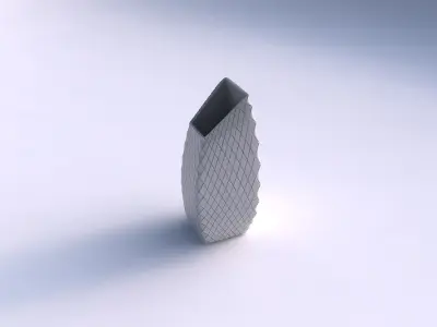 Vase bent rectangle with diagonal grid plates 3D print model