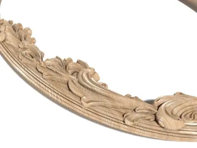 Frame-010 ornately carved wooden frame 3D model