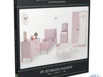 Pink Bedroom 3D model