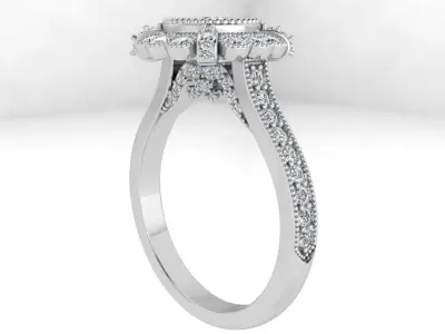 Flower Halo Ring 3784 3D print model