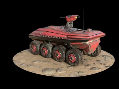 Sci Fi Armoured Personnel Carrier  APC Low-poly 3D model