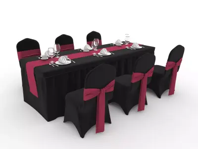 Banquet Table and Chair 122 3D model