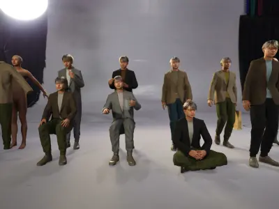 Modular Character - Asian Casual Man - MS2 Low-poly 3D model