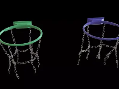 Basketball hoop net chain and cloth animation 10 assets Low-poly 3D model
