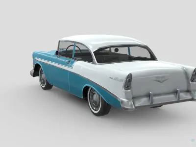 Chevrolet Bel Air hardtop 1956 Low-poly 3D model