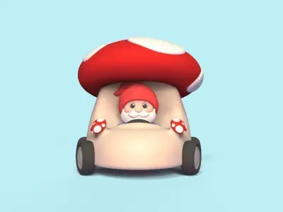 Mushroom Car 3D print model