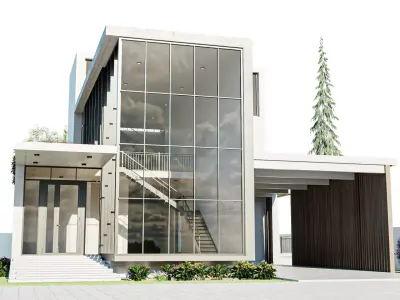 Modern House Low-poly 3D model