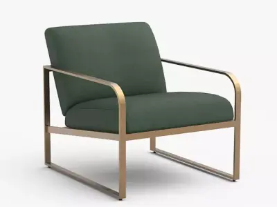 Morris Lounge Chair bronze finish Low-poly 3D model