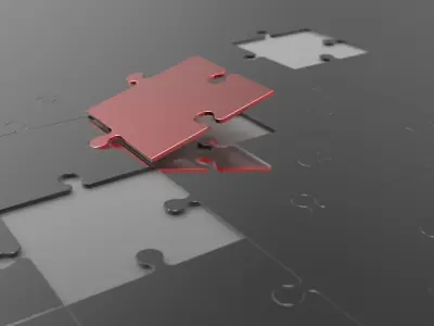 Puzzle jigsaw with missing pieces 3D model