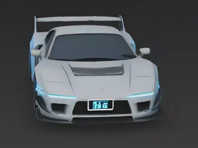 Neo-Tokyo Cyberpunk Racer 3D Model Low-poly 3D model