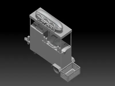 New York Hot Dog Cart Props 3D print model