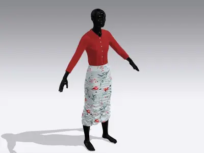 Woman Cloth Dress Low-poly 3D model