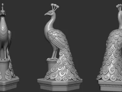 Peacock Statue 3D print model