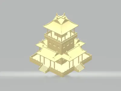 Chinese ancient  architecture element universe material 3D print model