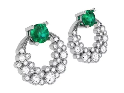 Bezel Setting Circle Earring 4122 3D print model