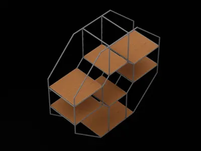 Geometrical Furniture Design Low-poly 3D model