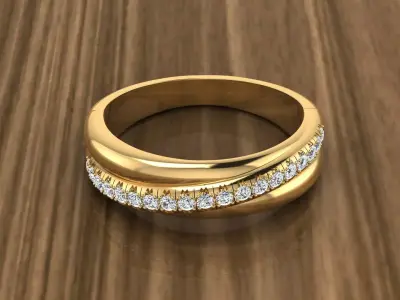 Jewelry Diamond Ring 3D print model 14