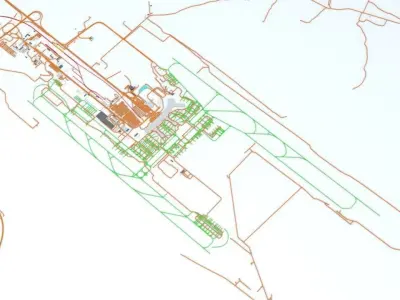 Domodedovo DME Moscow Airport Roads Buildings and Public Trans 3D model