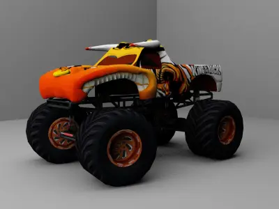Bull Monster Truck Low-poly 3D model