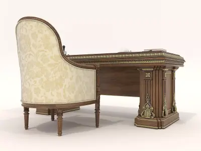 Classic European Style Working Table 4 3D model