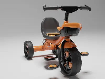 Realistic Tricycle 3D Model with Textures 3D model