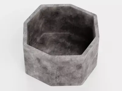 -Concrete Flower Pot V5- 3D model