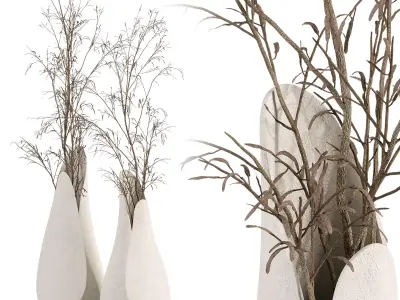 Decorative branches with Coals bouquet 3D model