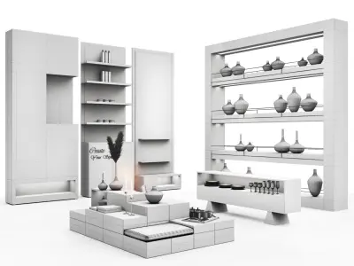 Mall -white set01 3D model