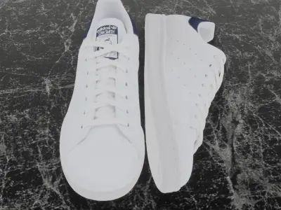 Adidas 3D Shoes - White - Blue Stan Smith Series Low-poly 3D model