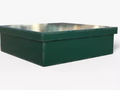 Box Green Metal Short Low-poly 3D model