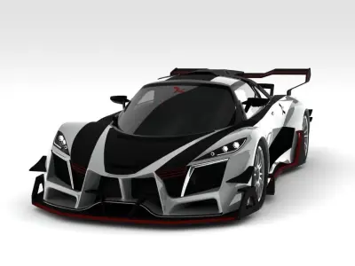 500G Supercar - Herdee concept  3D model