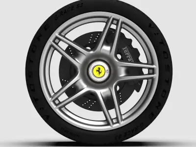 Ferrari Enzo rim wheel Tyre rear 13 x 19 BBS design 3D model