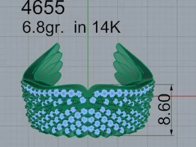 Diamond Wing Bracelet 4655 3D print model