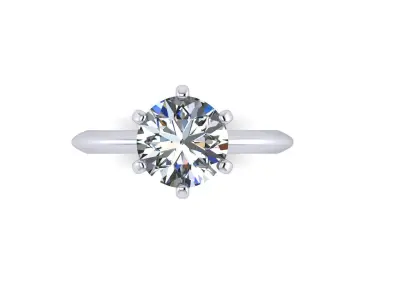 Solitaire Diamond Wedding Ring R4 3D print model